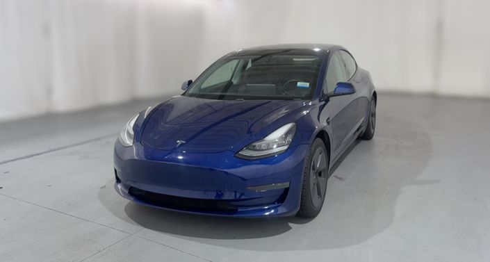 2021 Tesla Model 3 Standard Range Plus in Deep Blue Metallic — photo 1