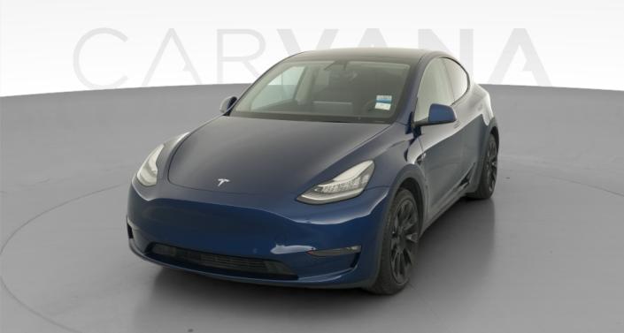 2022 Tesla Model Y Long Range All-Wheel Drive in Deep Blue Metallic — photo 1