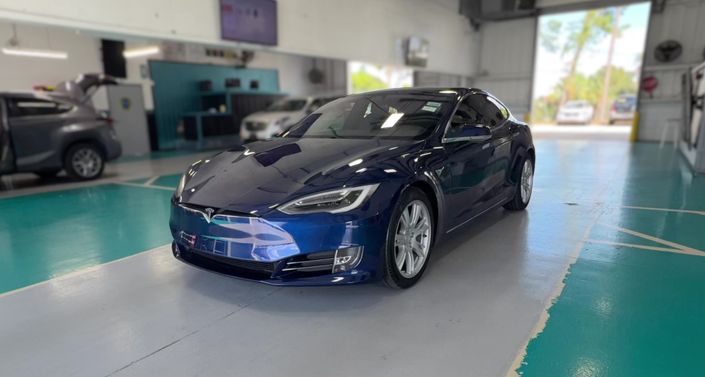 2021 Tesla Model S Long Range Plus in Deep Blue Metallic — photo 1