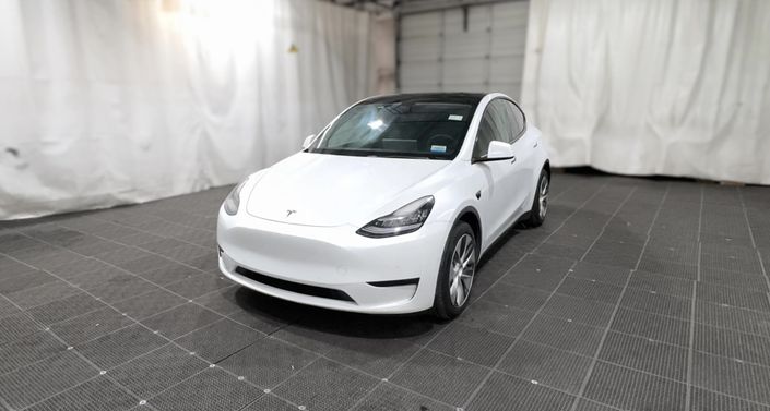 2021 Tesla Model Y Long Range All-Wheel Drive in Pearl White — photo 1