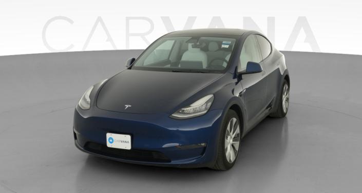 2021 Tesla Model Y Long Range All-Wheel Drive in Deep Blue Metallic — photo 1