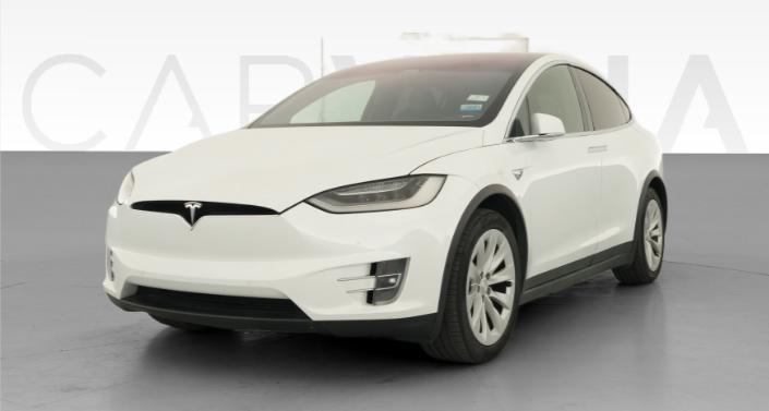 2020 Tesla Model X Long Range Plus in Pearl White Multi-coat — photo 1
