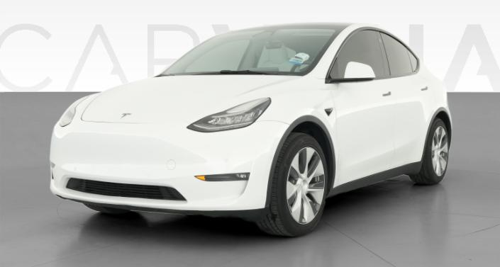 2021 Tesla Model Y Standard Range in Pearl White — photo 1