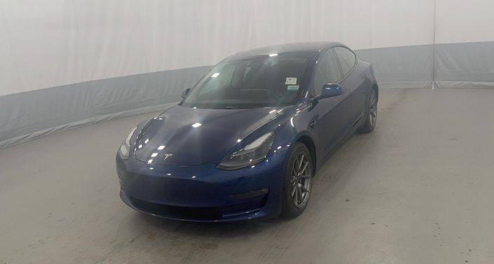 2021 Tesla Model 3 Long Range All-Wheel Drive in Deep Blue Metallic — photo 1