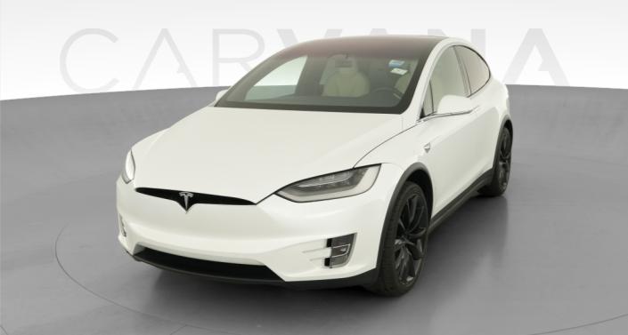 2021 Tesla Model X Long Range Plus in Pearl White Multi-coat — photo 1