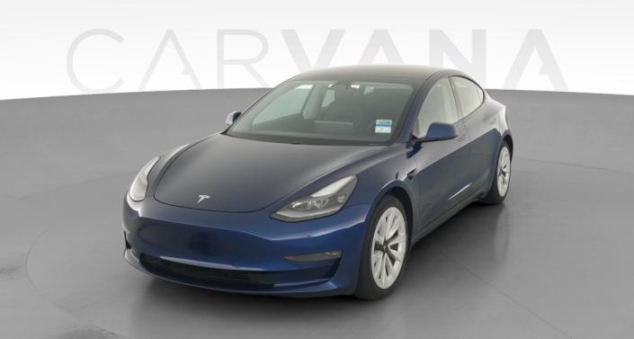 2021 Tesla Model 3 Long Range All-Wheel Drive in Deep Blue Metallic — photo 1